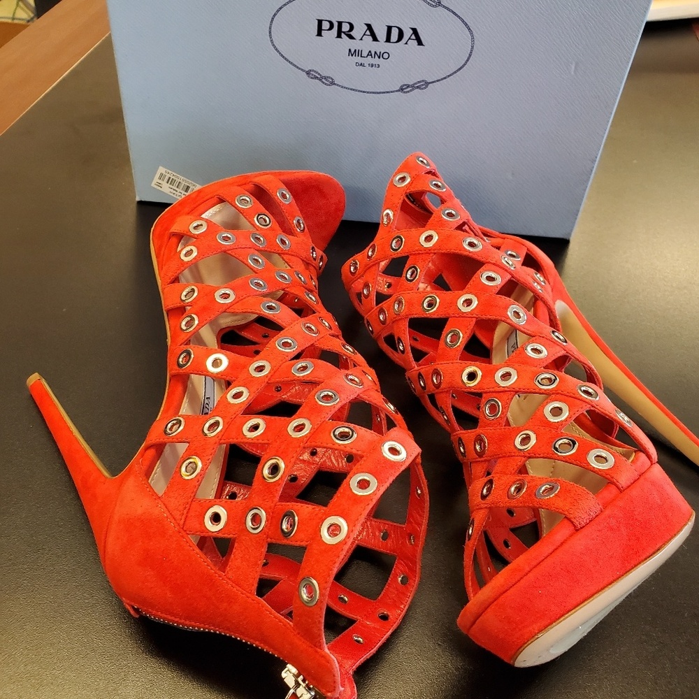 Prada platform suede